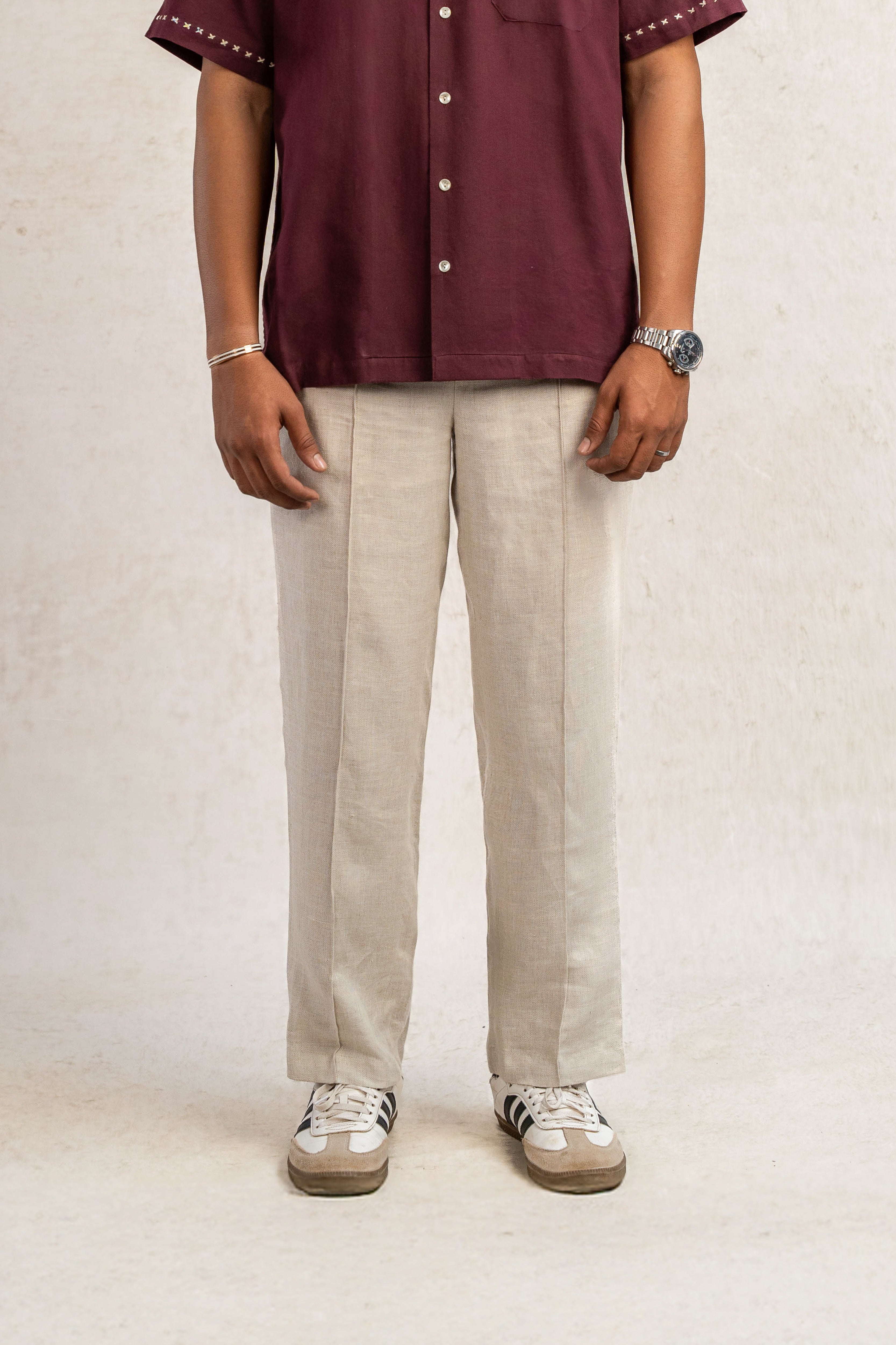 Pleated Linen Trousers (Men)