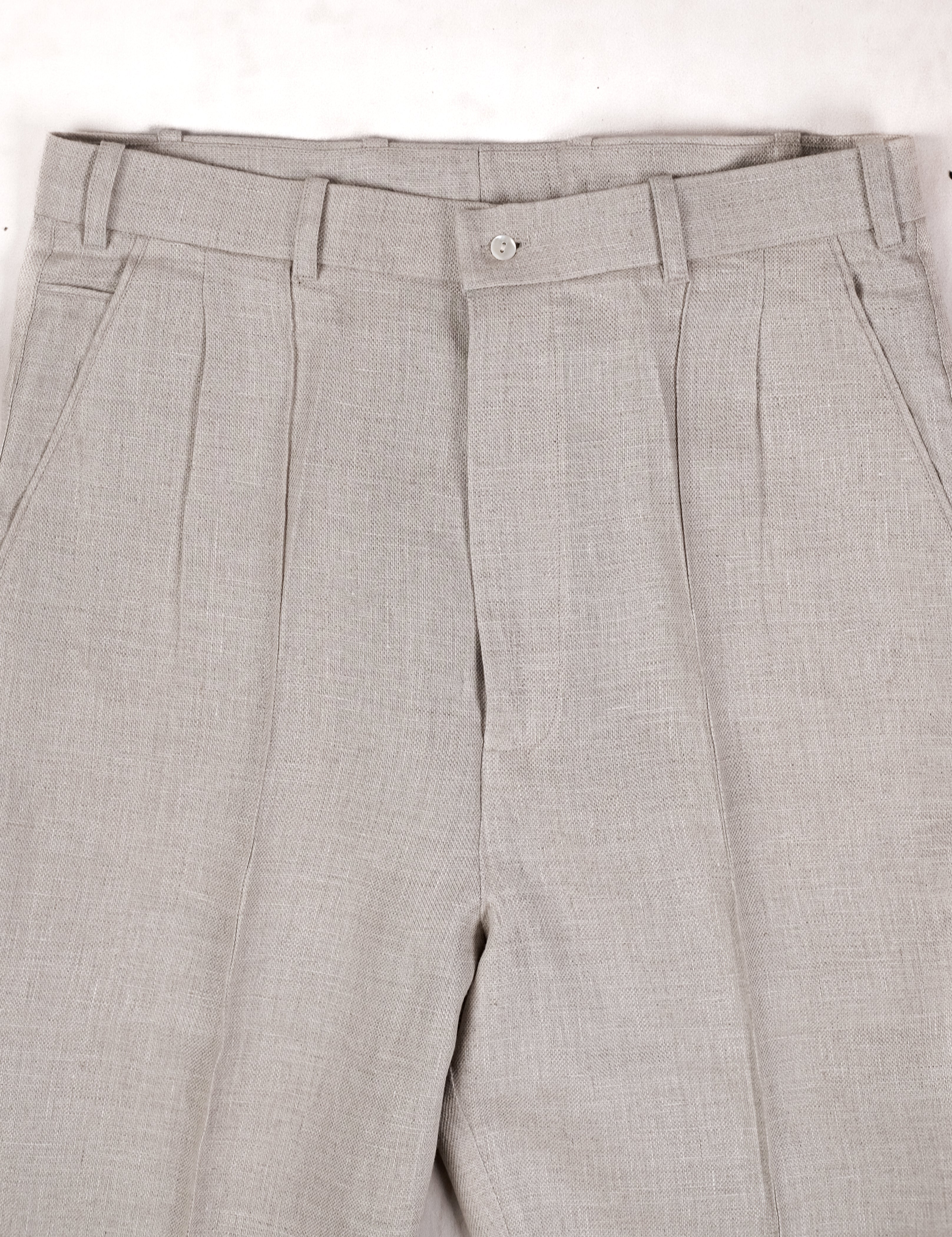 Pleated Linen Trousers (Men)