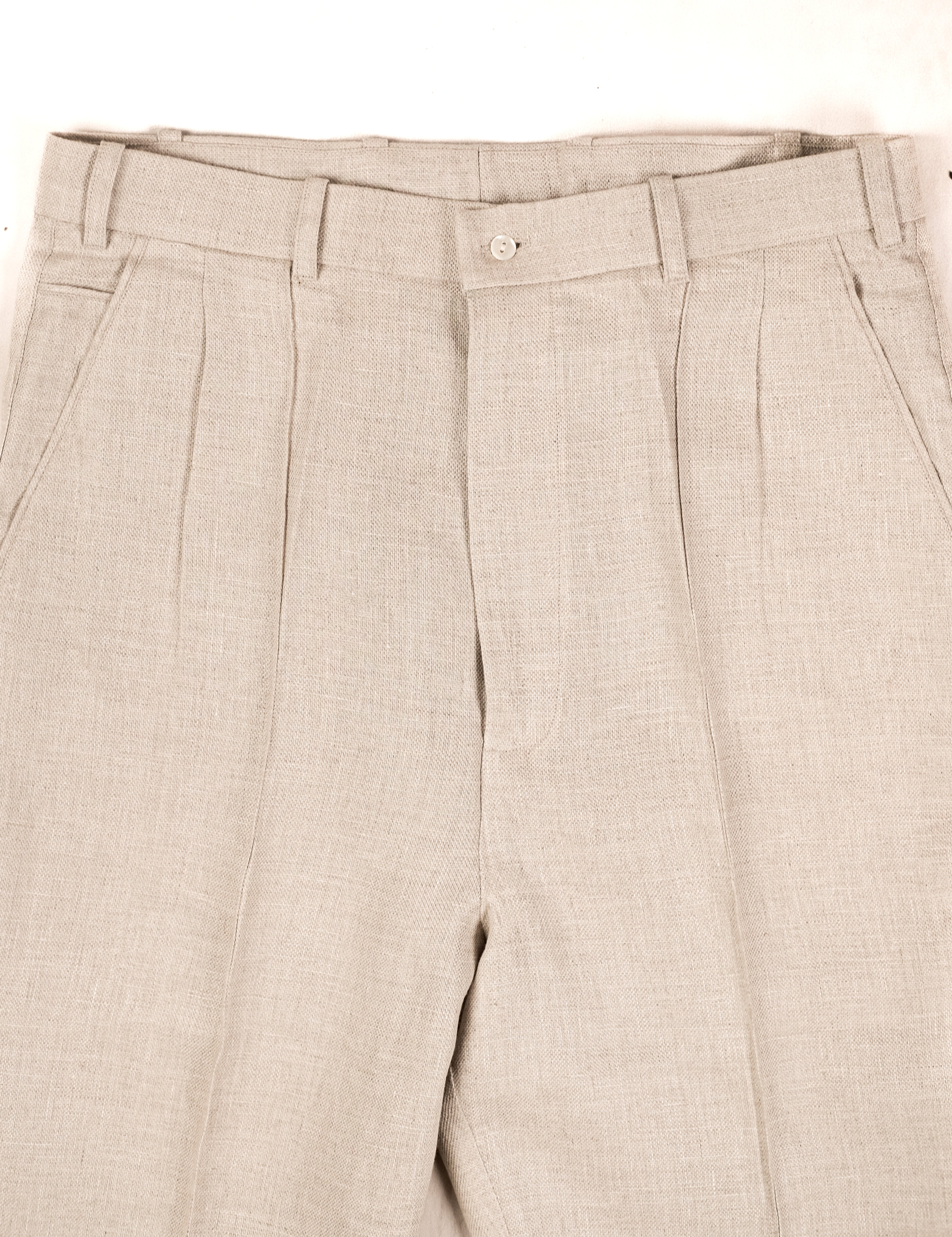 Pleated Linen Trousers (Men)