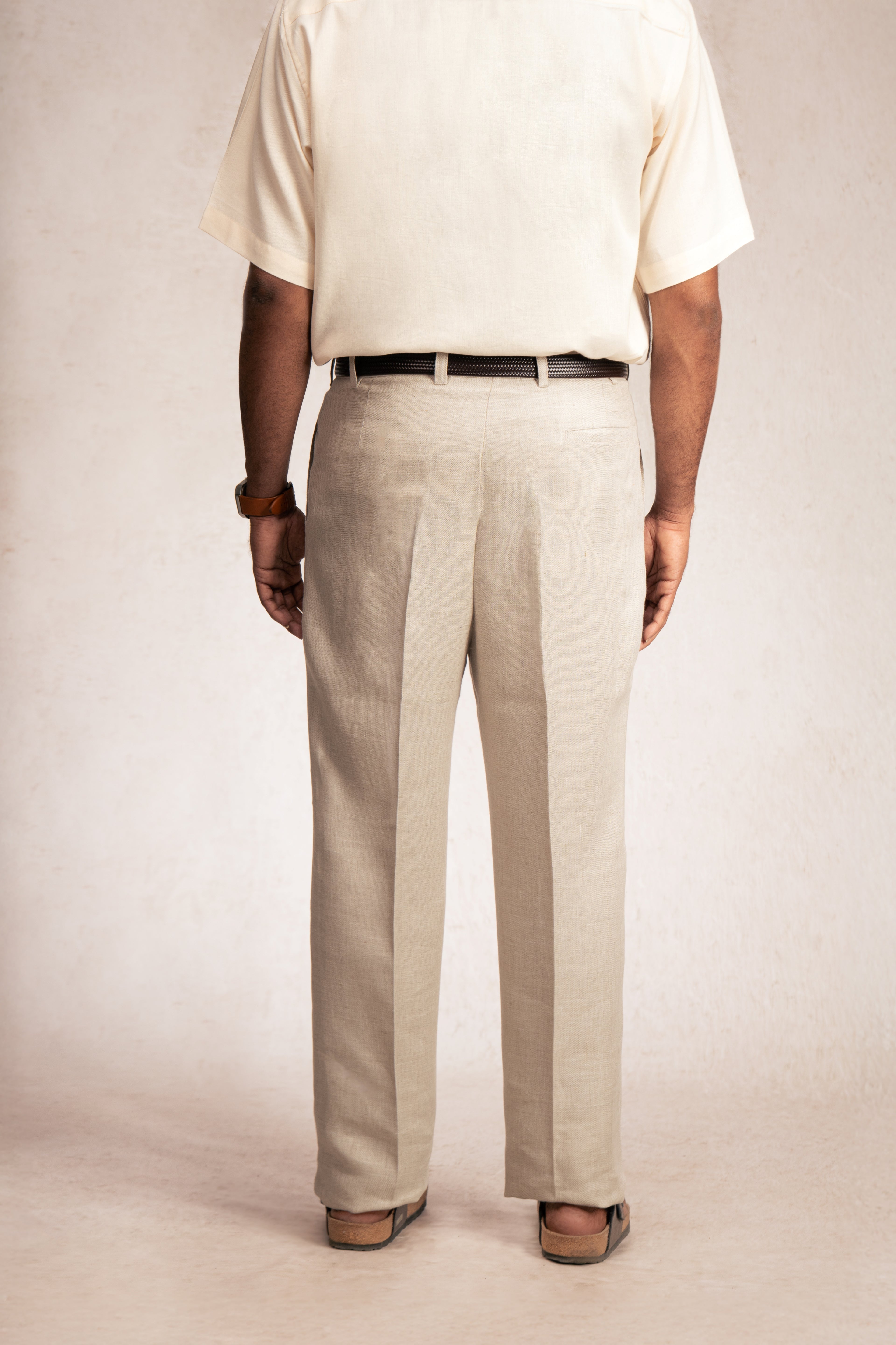 Pleated Linen Trousers (Men)